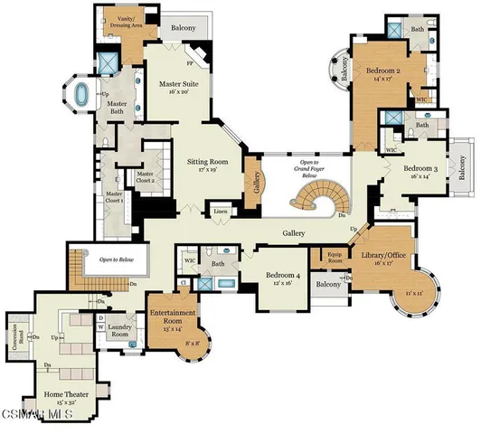 a view of a big house with a big yard and large tree