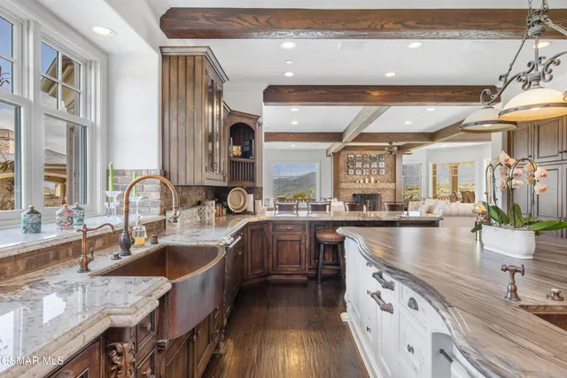 a view of a lake with a mountain