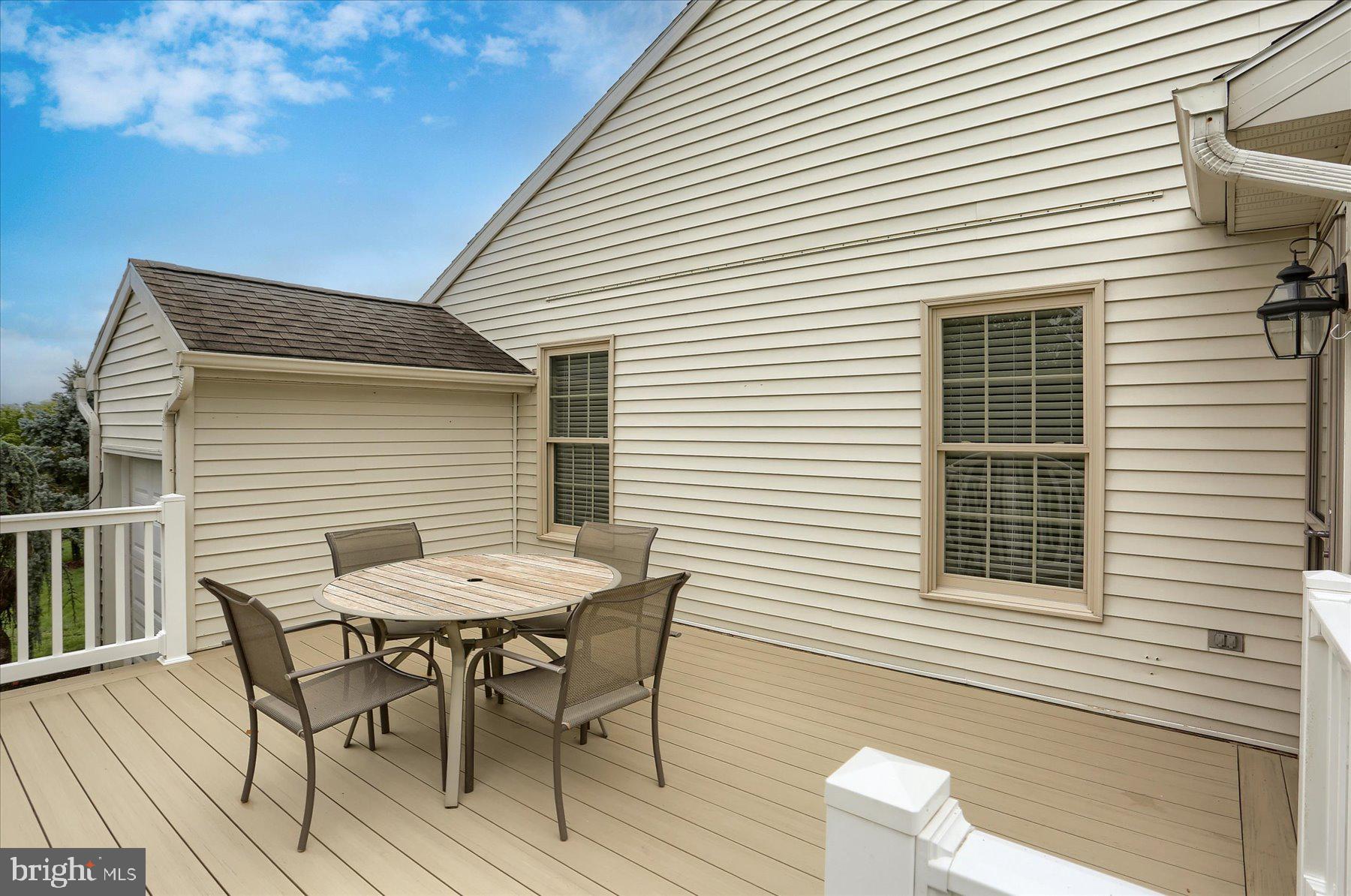 802 Heather Ridge Manheim, PA 17545 - Photo 28 of 41 a view of a deck with table and chairs and wooden floor