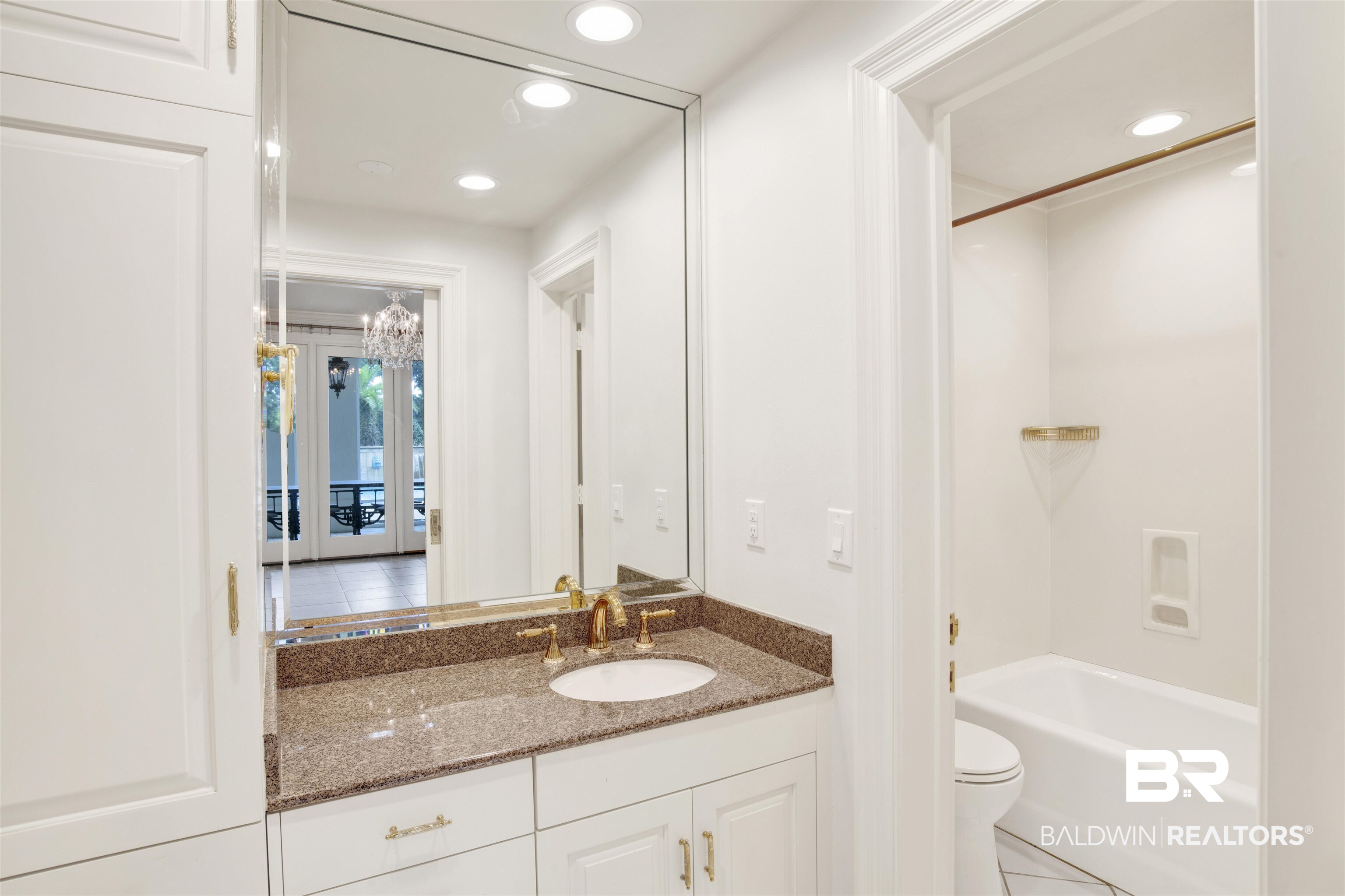 3816 Austill Lane Mobile, AL 36608 - Photo 53 of 80 Full bathroom featuring tile patterned floors, vanity, recessed lighting, and shower / washtub combination