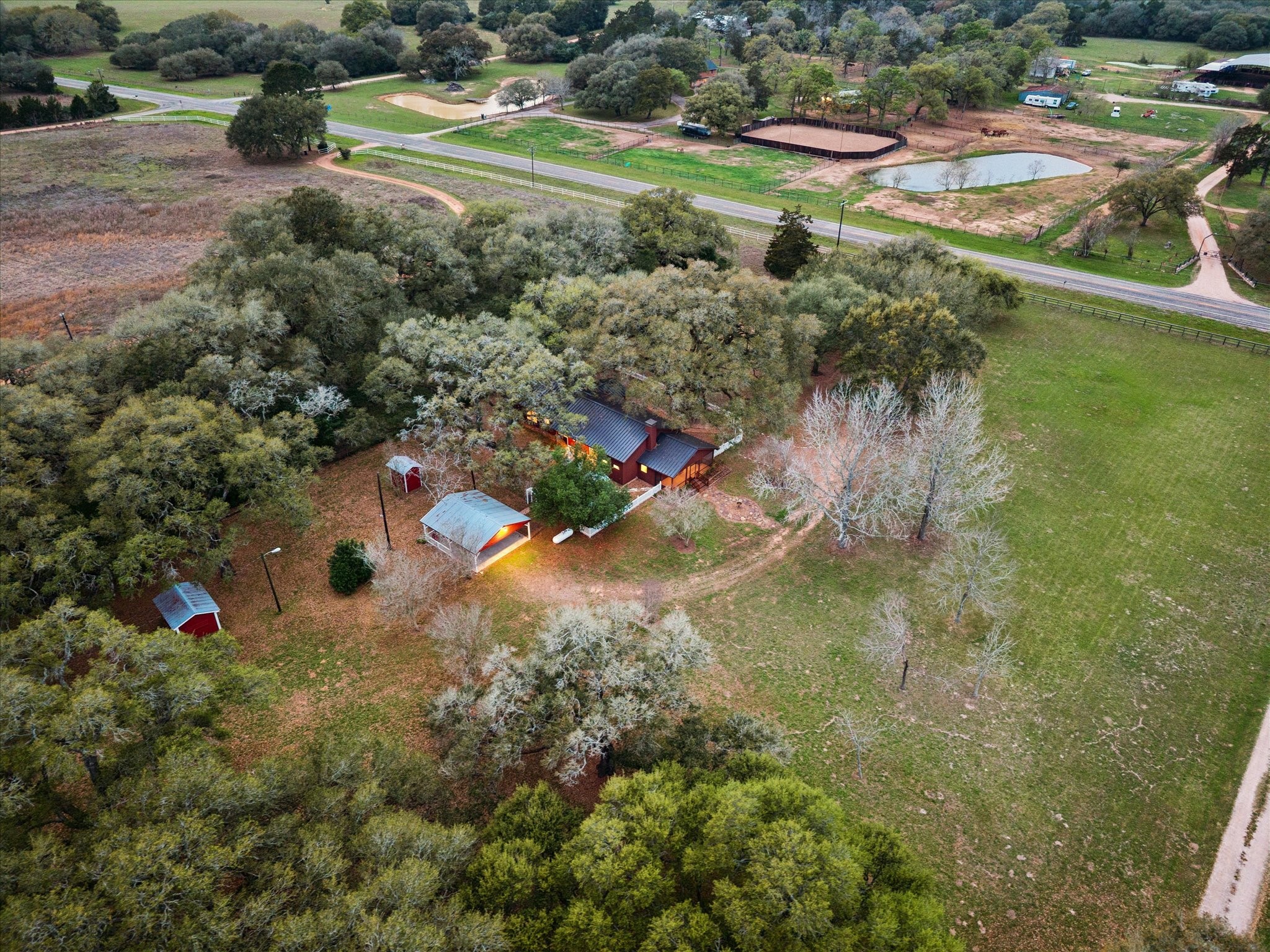 3834 Farm To Market Road 949 Cat Spring, TX 78933 - Photo 47 of 50 an aerial view of residential house with outdoor space and trees all around