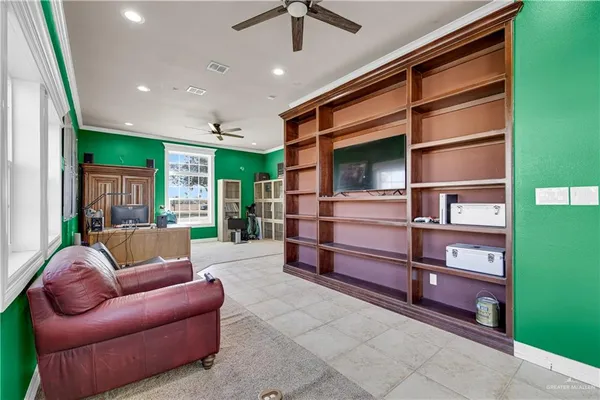 a living room with furniture