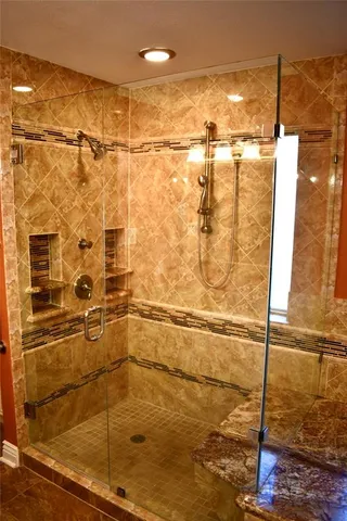 a bathroom with a shower