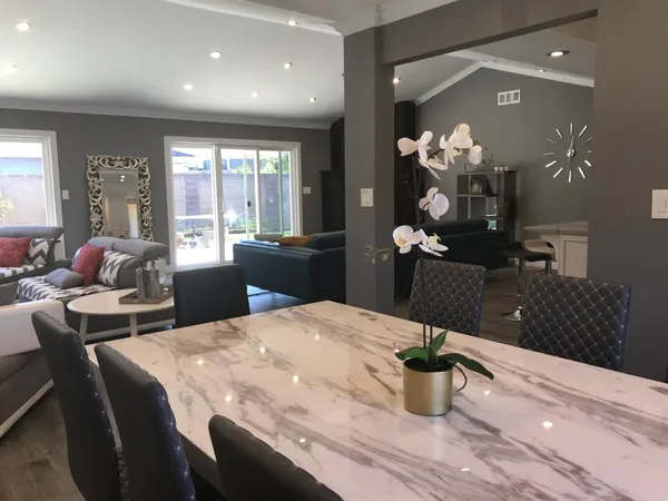 a living room with furniture