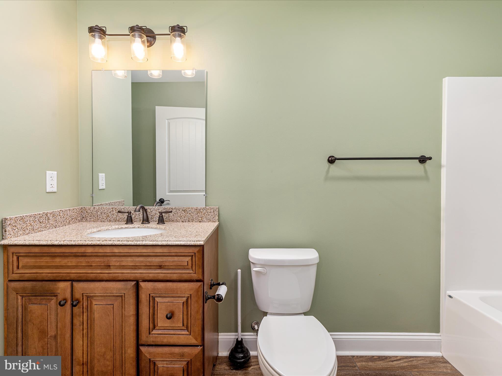 1996 Buck Mountain Road Bentonville, VA 22610 - Photo 34 of 61 a bathroom with a toilet a sink and mirror