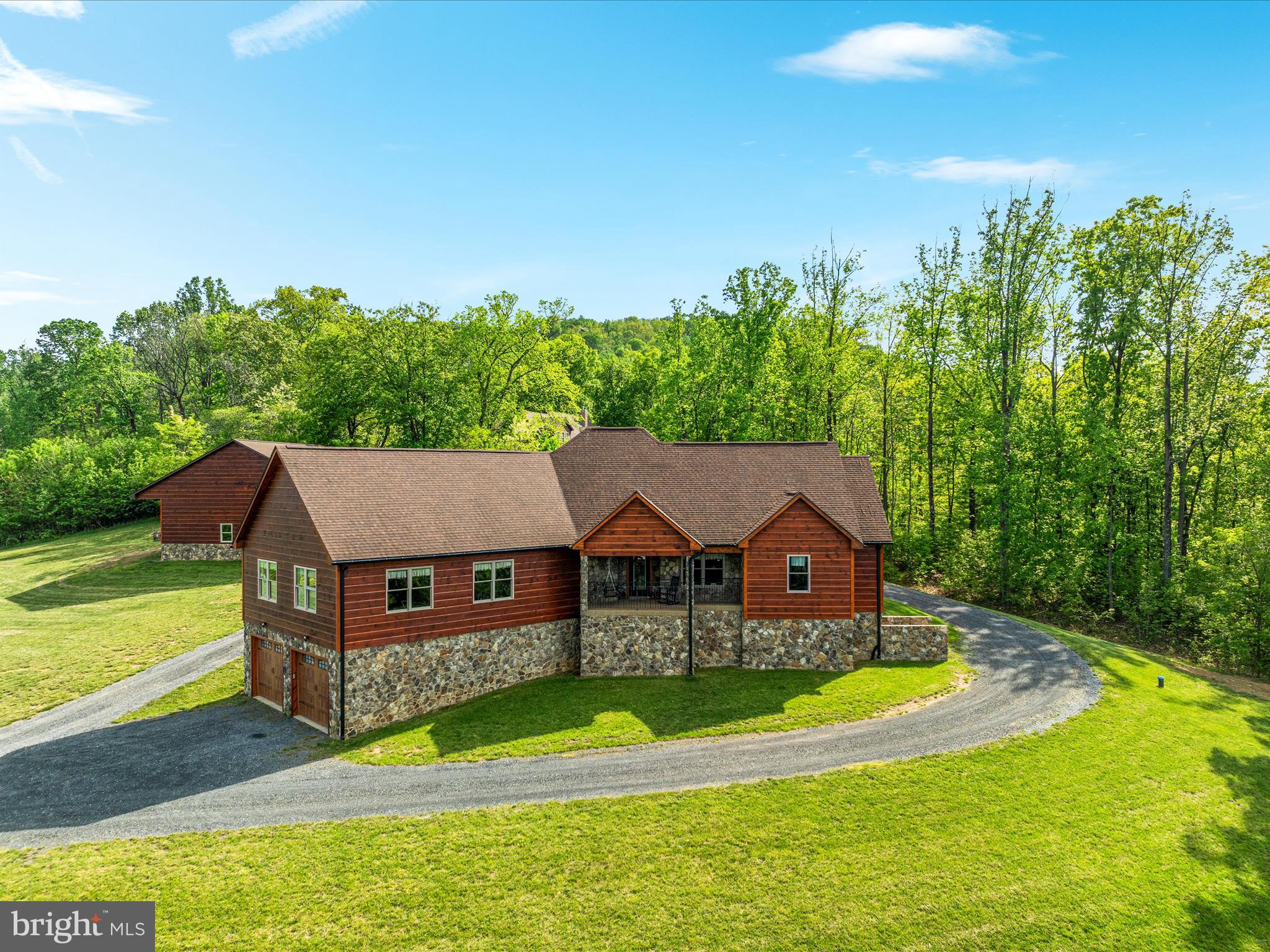 1996 Buck Mountain Road Bentonville, VA 22610 - Photo 43 of 61 a aerial view of a house with swimming pool and big yard