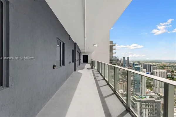 a view of balcony with ocean view