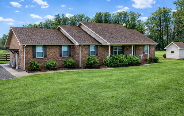 a view of a yard in front of house