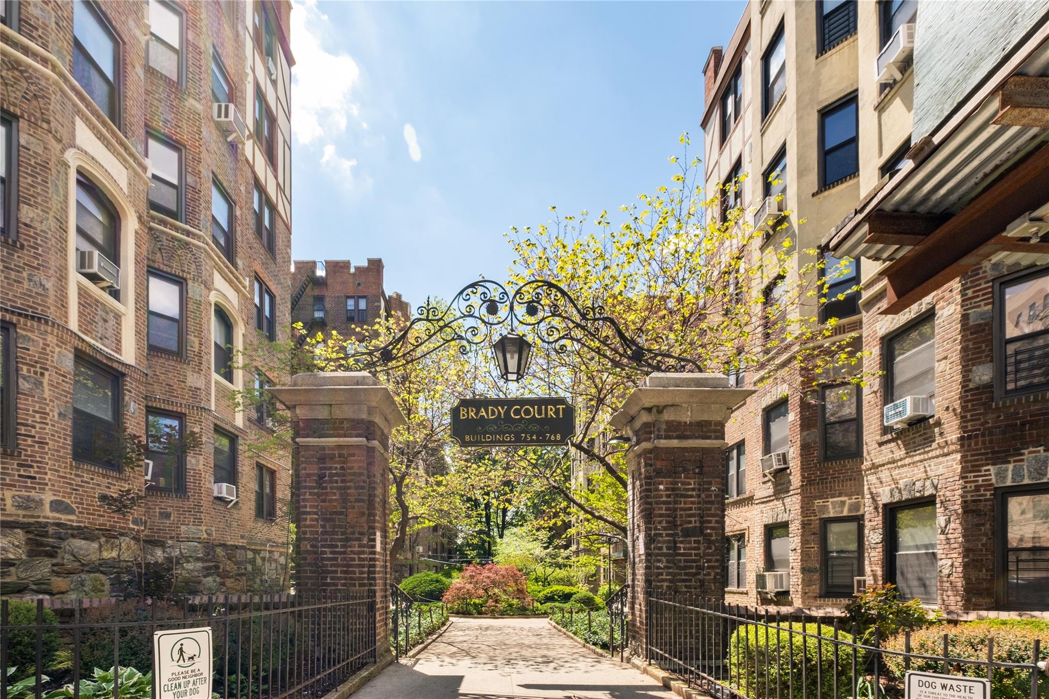 a front view of a multi story building