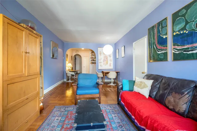 a living room with furniture