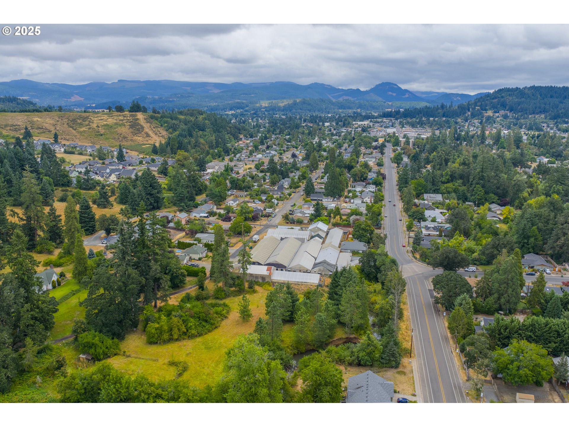 55 Q Street Cottage Grove, OR 97424 - Photo 2 of 36 a view of a city with mountain