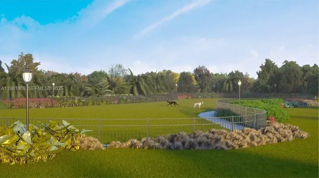 an aerial view of a house with garden space and street view