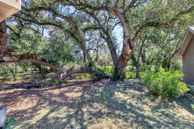 a backyard of a house with lots of green space