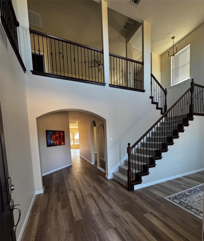 14917 Spruce Street Little Elm, TX 75068 - Photo 3 of 13 a view of entryway and hall with wooden floor