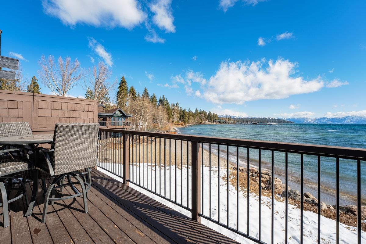 270 North North Lake Boulevard, Unit 39 Tahoe City, CA 96145 - Photo 23 of 28 a view of a balcony with wooden floor and fence