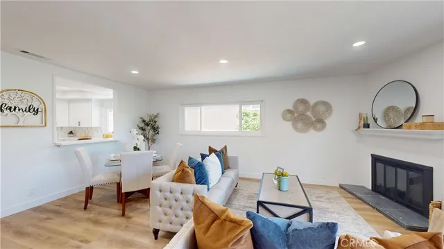 a living room with furniture