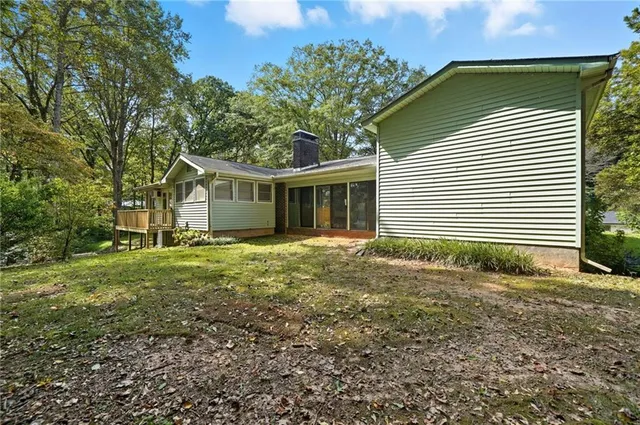 a house view with a garden space
