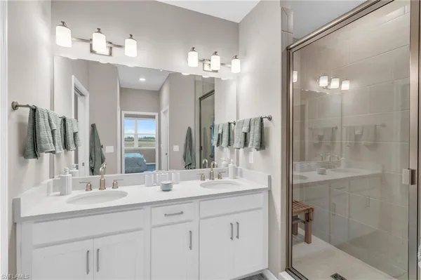 a bathroom with a shower