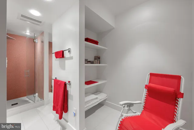 a view of empty room with windows