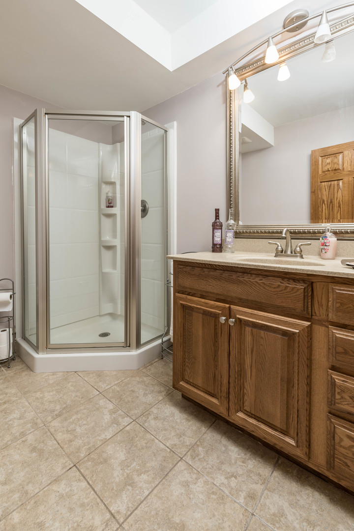 13659 Barber Greene Road Sycamore, IL 60178 - Photo 36 of 61 a bathroom with a granite countertop sink and a mirror