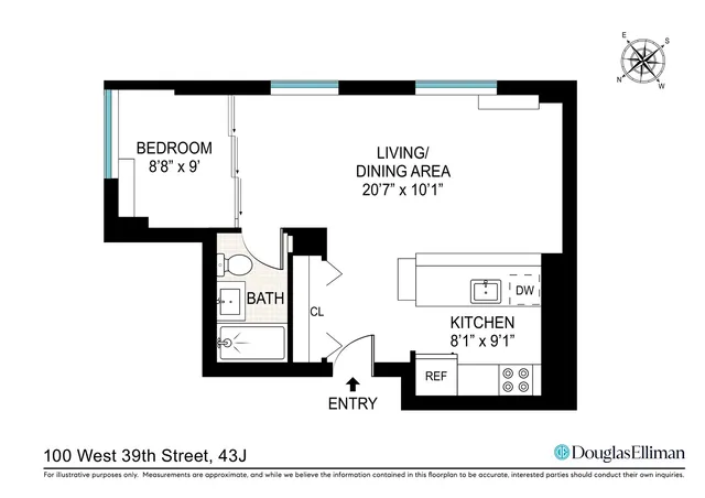 $775,000 | 100 West 39th Street, Unit 43J | Fashion District
