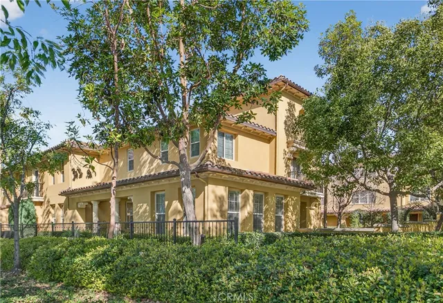 front view of a building with a yard