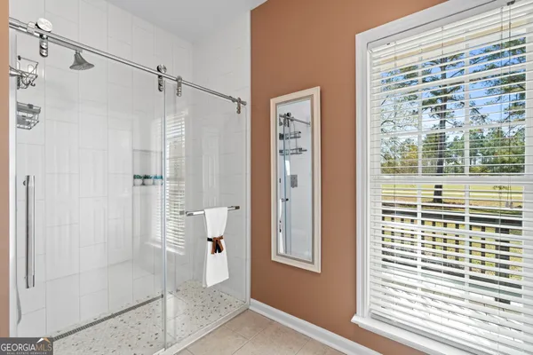 a bathroom with a shower