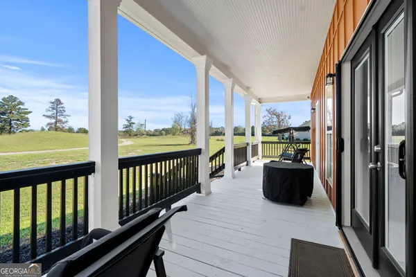 a view of balcony with couch