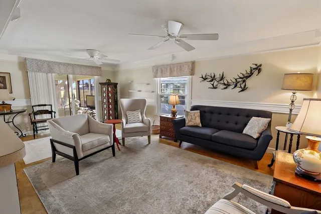 a living room with furniture