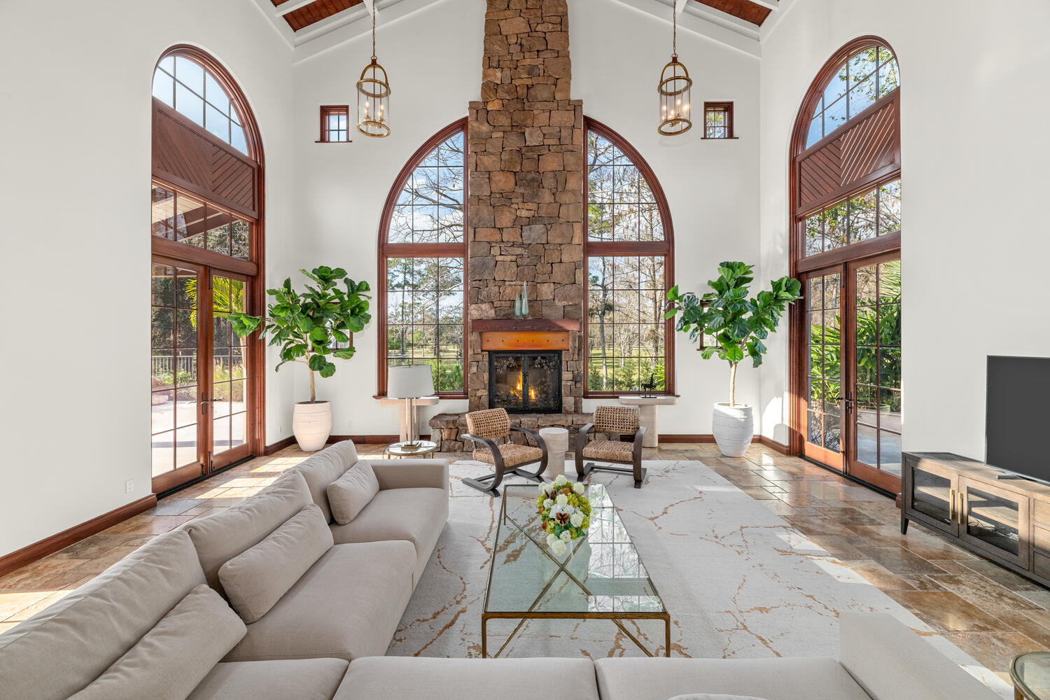 6259 Homeland Road Lake Worth, FL 33449 - Photo 33 of 62 a living room with fireplace furniture and a large window