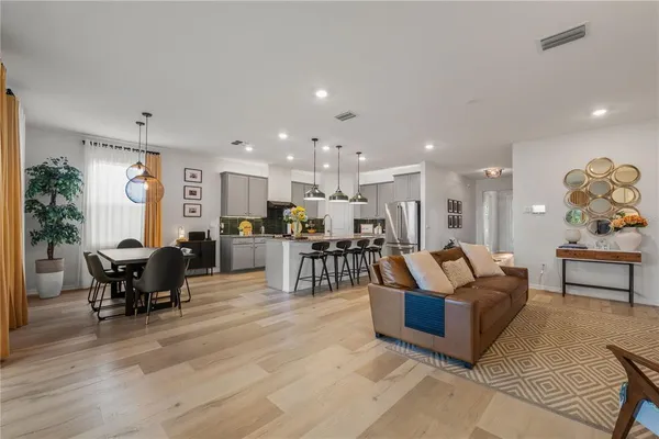 a living room with furniture