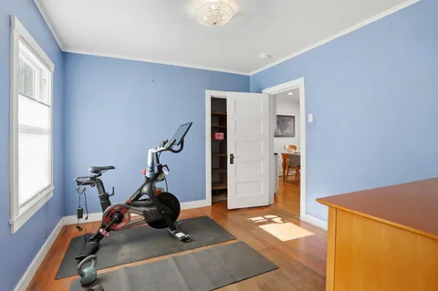 a room with gym equipment