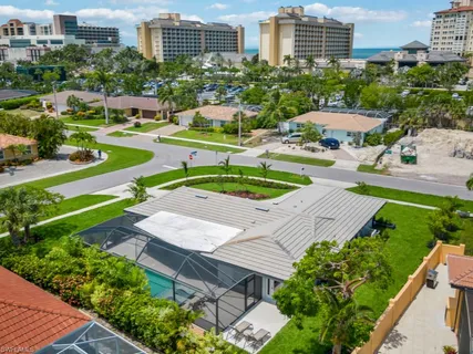 a view of a swimming pool and outdoor space