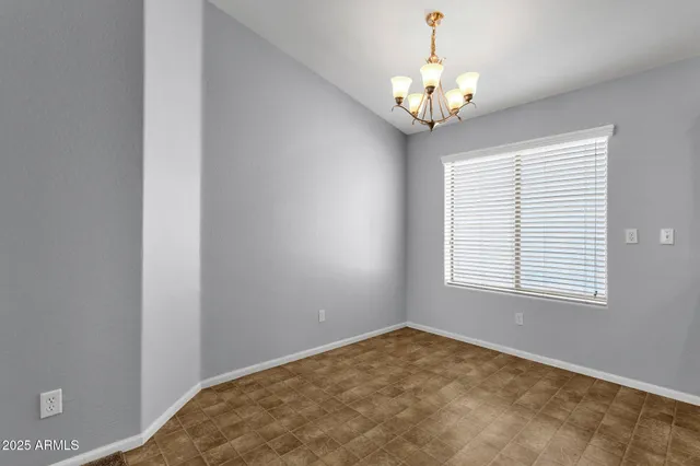 a view of a chandelier in a room