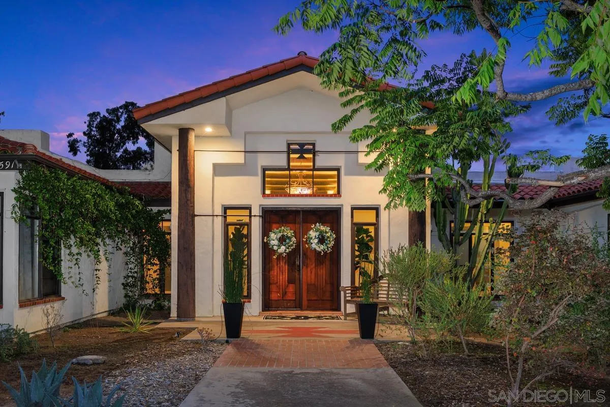 a front view of a house