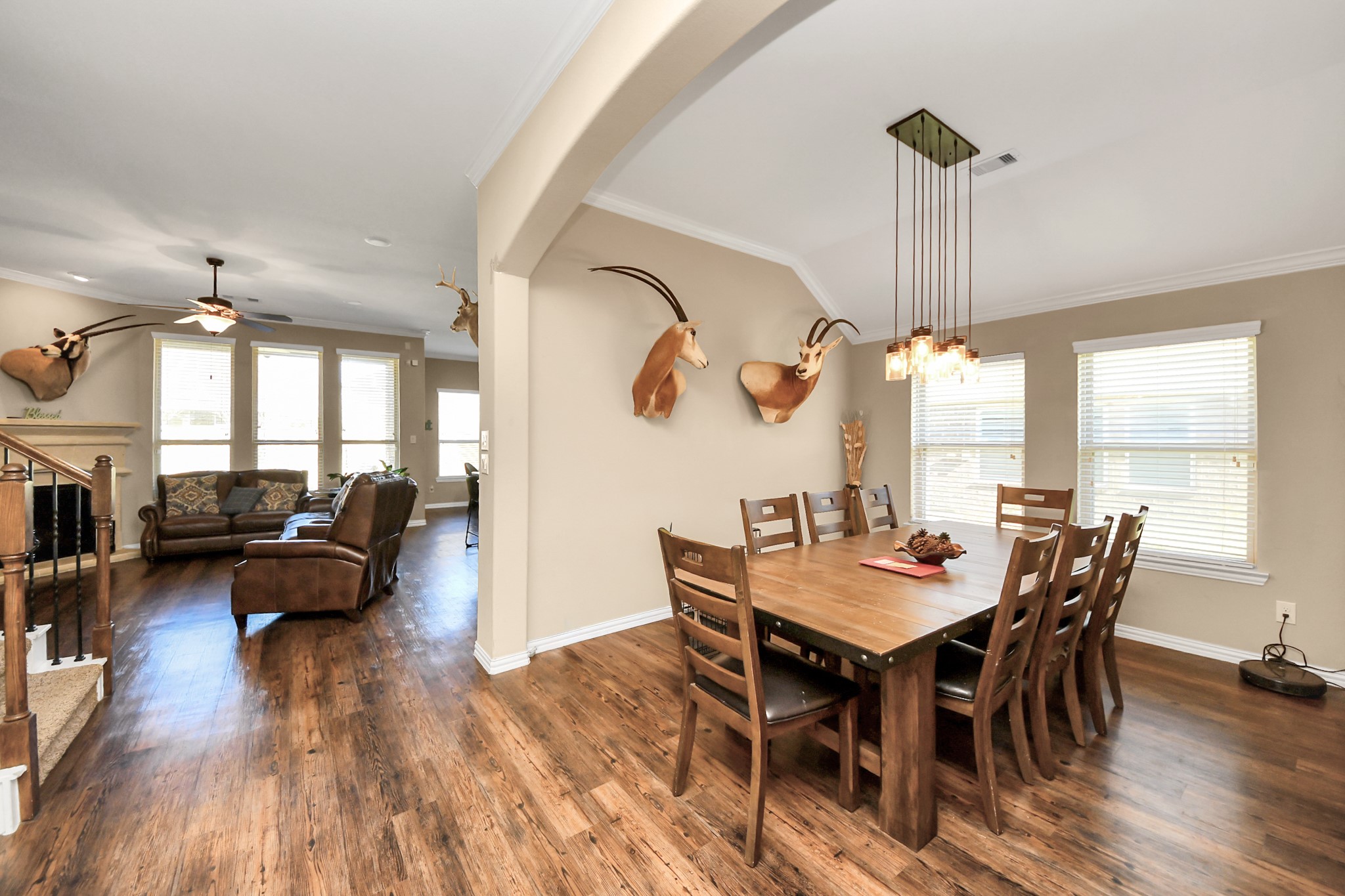 7502 Simpson Springs Lane Spring, TX 77389 - Photo 15 of 38 a view of a dining room with furniture window and wooden floor