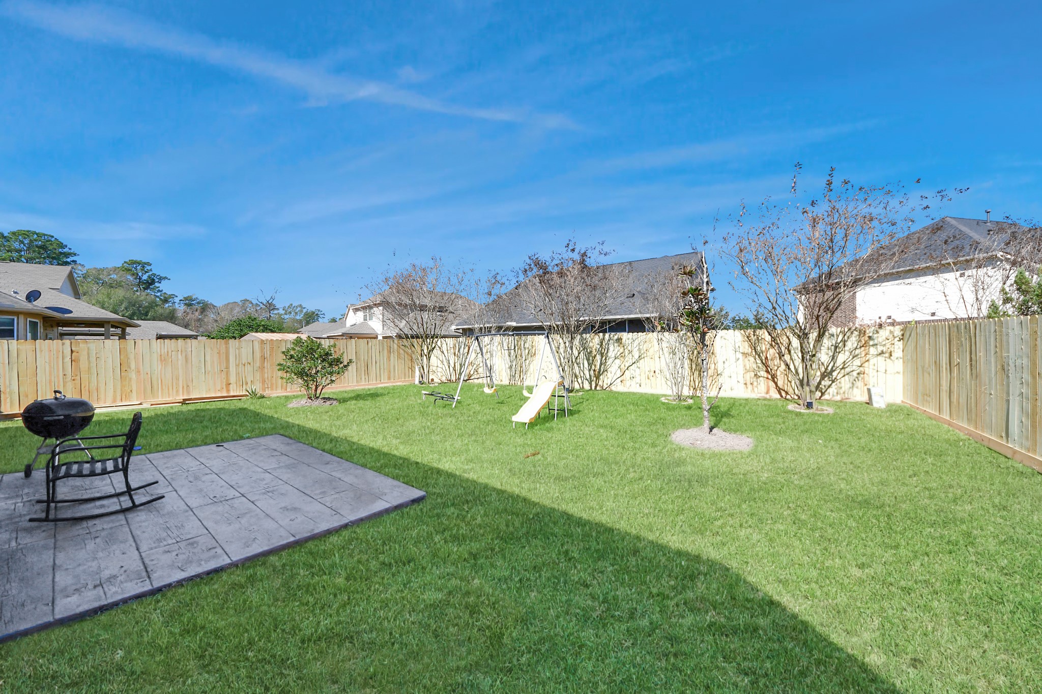 7502 Simpson Springs Lane Spring, TX 77389 - Photo 38 of 38 a view of a garden with a table and chairs