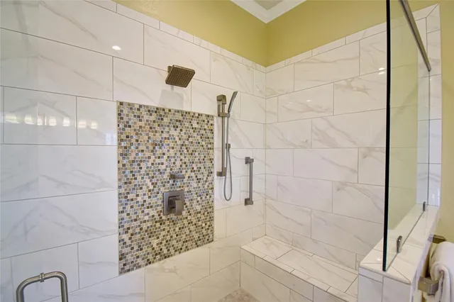 a bathroom with a shower