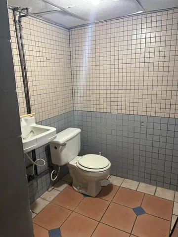 a bathroom with a sink a toilet and a shower