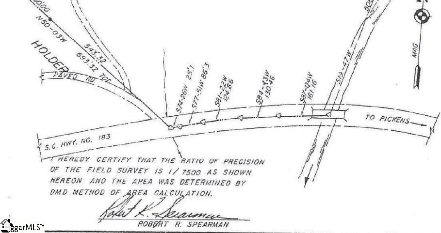 183 Walhalla Highway Pickens, SC 29671 - Photo 8 of 8 Closeup View of the Driveway Access from the Survey