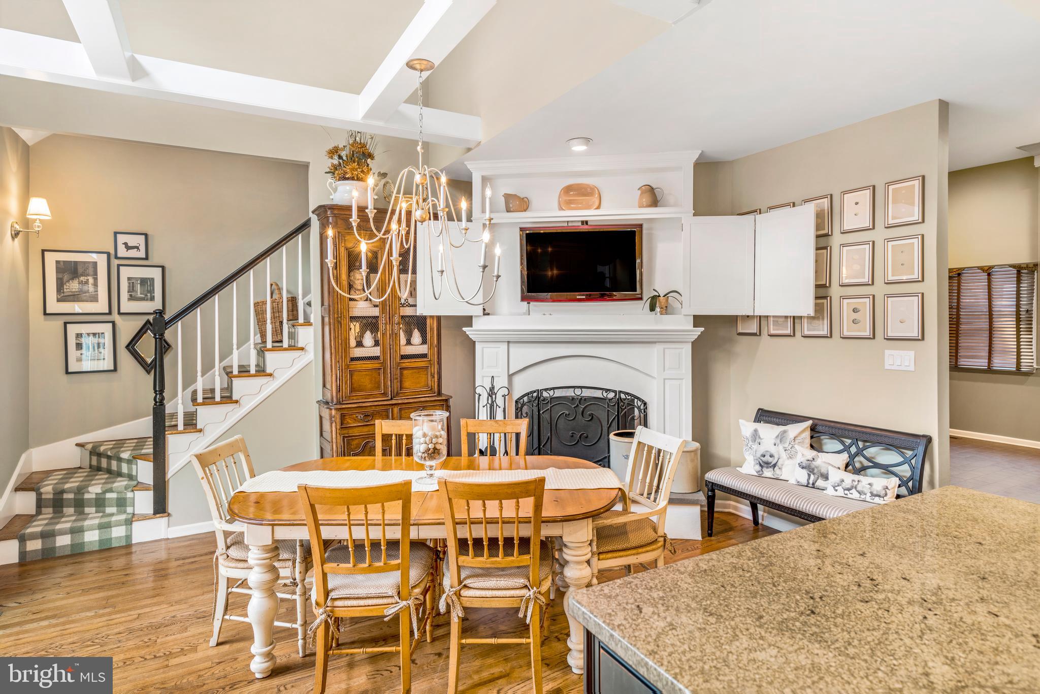 155 Matthew Circle Richboro, PA 18954 - Photo 12 of 38 Breakfast Room w/ fireplace and 2nd stairway