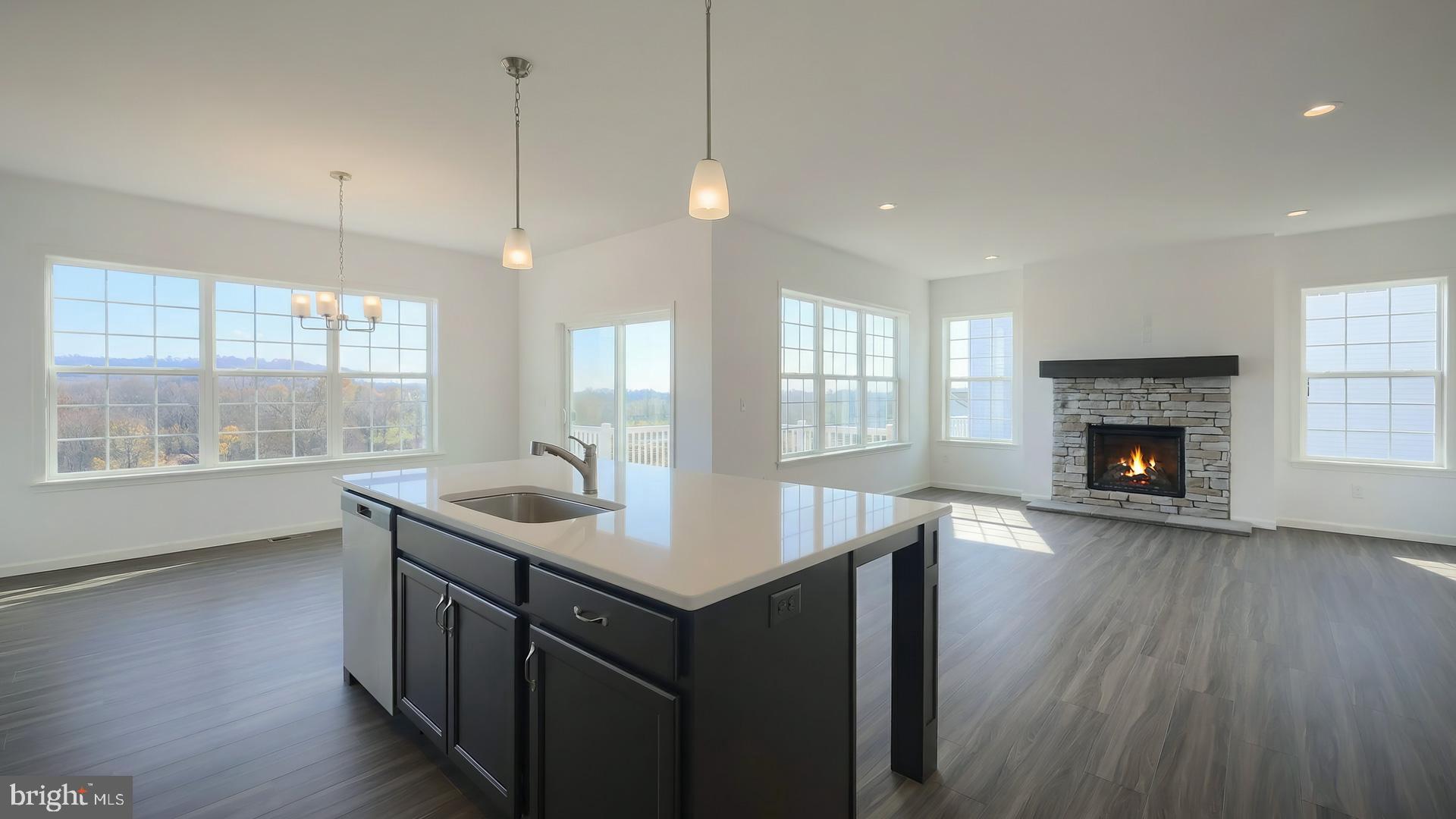 217 Copper Ridge Drive Newmanstown, PA 17073 - Photo 10 of 30 a kitchen with a sink window and wooden floor