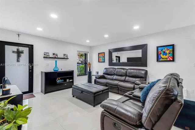 a living room with furniture