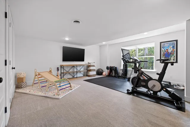 a view of a city with mountains in the background