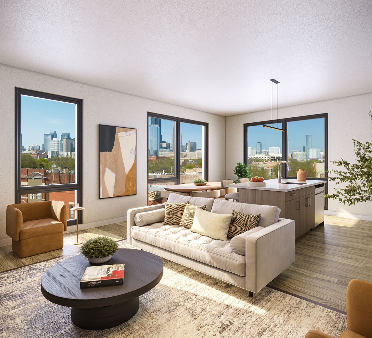 1002 South Racine Avenue, Unit 610 Chicago, IL 60607 - Photo 2 of 5 a living room with furniture and a large window