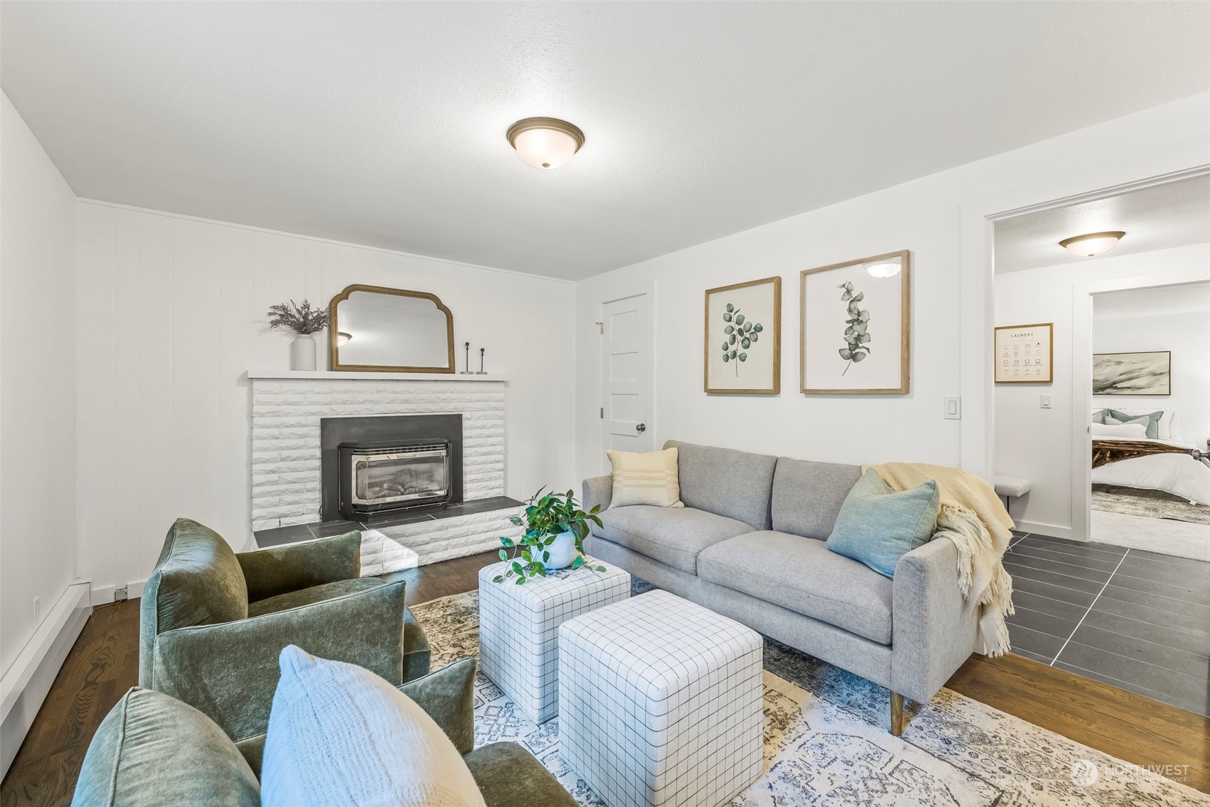 4008 66th Street Gig Harbor, WA 98335 - Photo 20 of 39 a living room with furniture and a fireplace