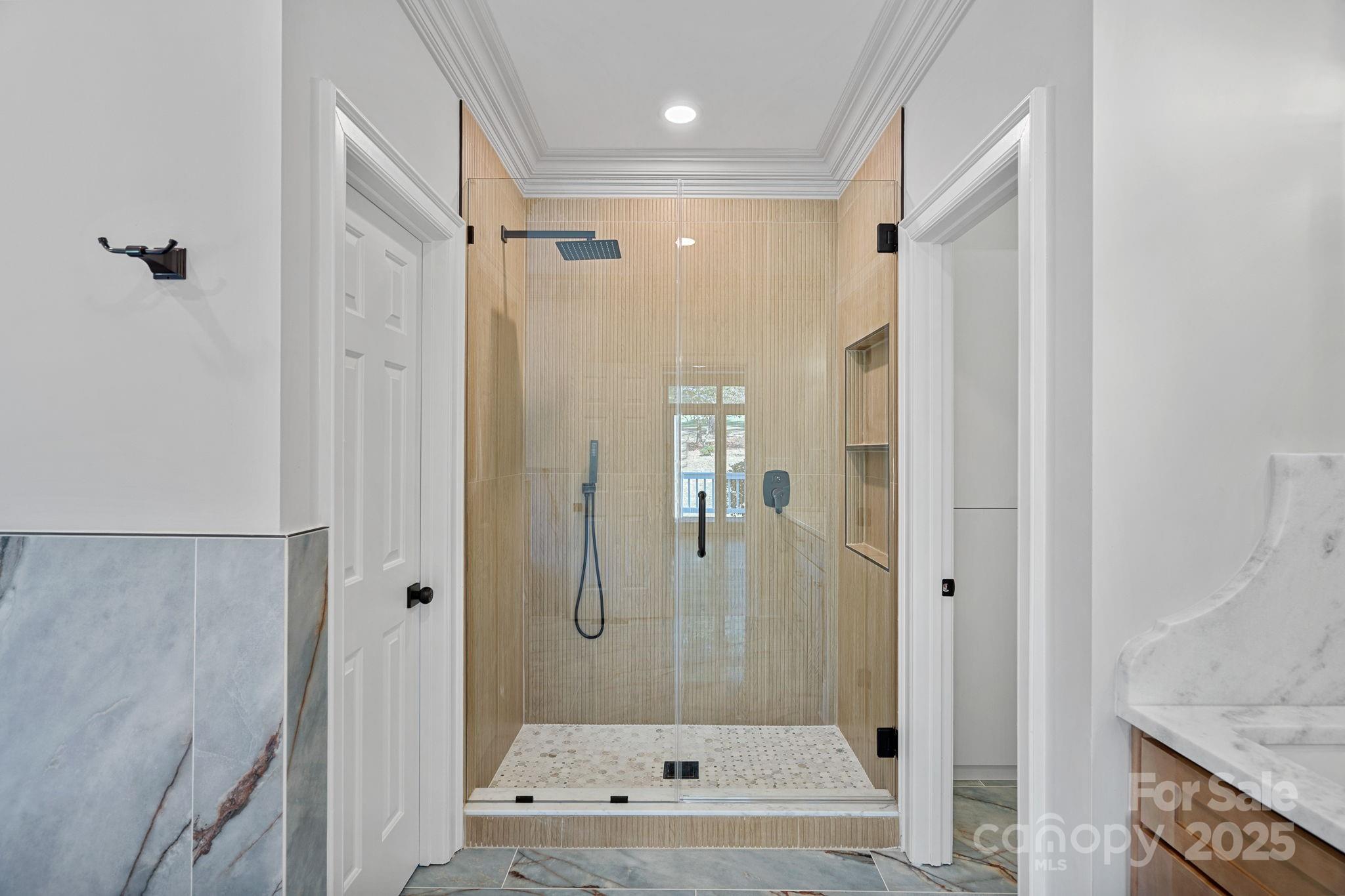17608 River Ford Drive Davidson, NC 28036 - Photo 26 of 48 a bathroom with a granite countertop shower mirror and a sink