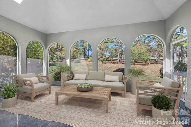 a view of an entryway with garden area