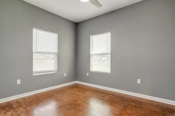 an empty room with a window