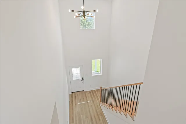 a view of a hallway with entryway